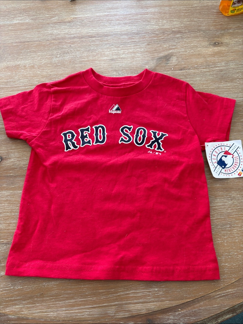 NWT Majestic Kids Red "Red Sox" Logo Tee Size 4
